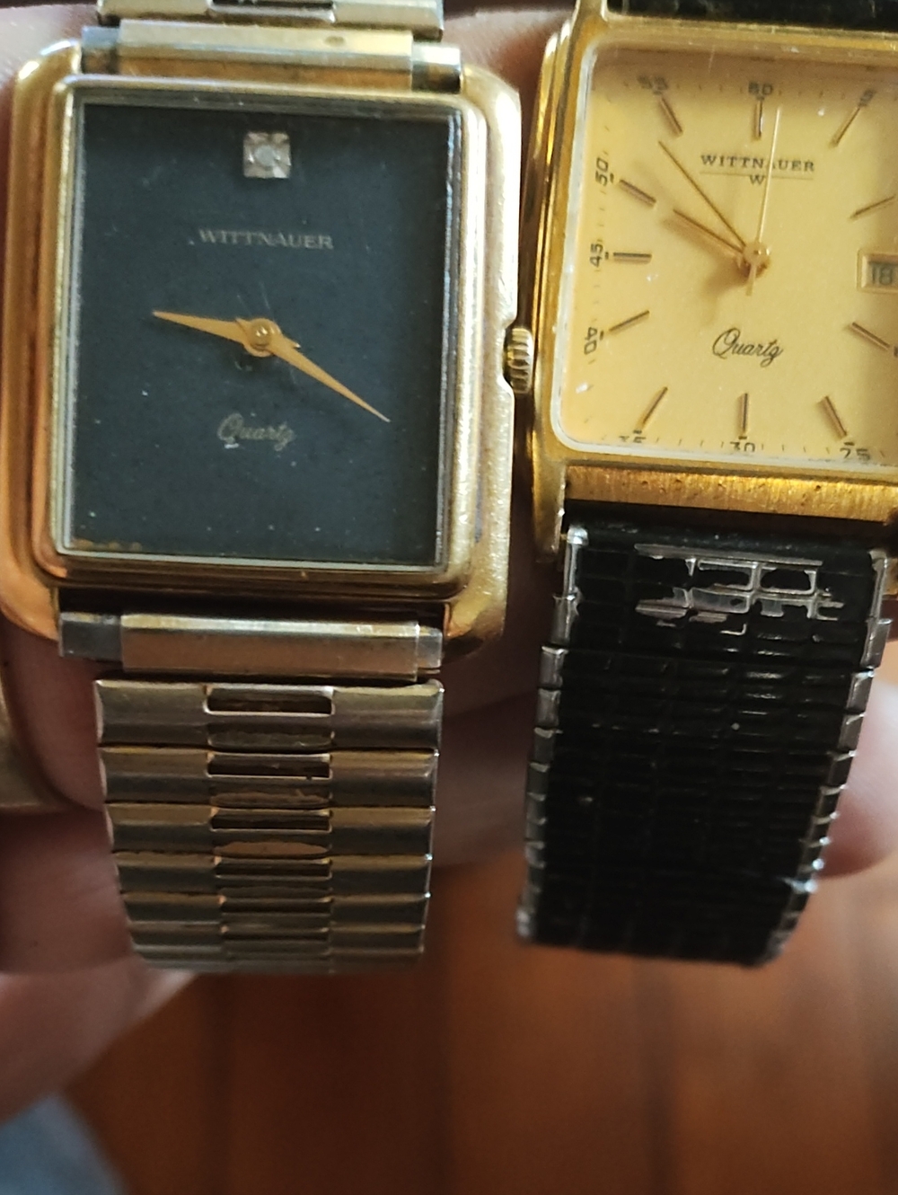 Men’s Gold-Tone Watch with Black Dial